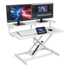 Adjustable Sit Stand Desk Riser Keyboard Tray Monitor Workstation