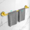 Adjustable Suction Cup Towel Bar for Bathroom Wall,17 Inch~29 Inch Towel Racks for Bathroom,Stainless Steel Bath Towel Holder(Brushed Gold)