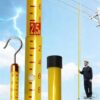 Adjustable Telescoping Height Measuring Stick for Construction, Insulated High-Voltage Rod with Hook & Carrying Bag for Linemen & Utility Workers - 6m/19.7ft, Yellow (1 Pack)