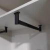 Adjustable U Shape Closet Organizer System, Ceiling Mount Garment Rack, Kids Clothes Hanger, Black Wardrobe Bracket, 95cm (37.4") Space-Saving Solution