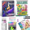 Adult Coloring Books, Color by Numbers for Adults, 36 Markers&24 Gel Pens