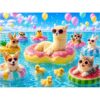 Adult Jigsaw Puzzle, 1000 Pieces, Pool Party Pets and Llama