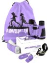 Adventure Kidz Outdoor Exploration Kit, Children’s Binoculars, Flashlight, Compass, Fox Whistle, Magnifying Glass, Backpack. Great Gift Set for STEM, Pretend Play
