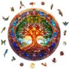 Aeekdook Wooden Puzzles for Adults - Stained Glass Tree of Life Wooden Jigsaw Puzzle for Adults – Unique 200-Piece Art Puzzle, Premium Brain Teaser & Decorative Gift (11.4"x11.4")