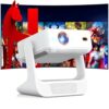 Aepuesem Portable Projector with TouchScreen & Built-in App Store, Native 1080P 4K Supported Smart Video Projector, WiFi 6 & Bluetooth, Dual-Screen Sync, Auto Focus, 180° Stand, for Home &Outdoor