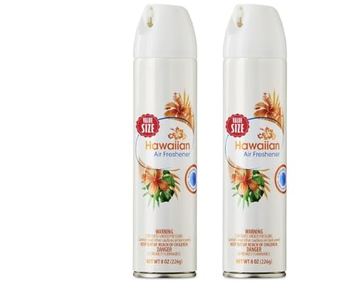 Aerosol Air Freshener Hawaiian Scent 8 oz – Long Lasting Odor Eliminator Spray for Home, Bathroom & Office, Tropical Fragrance Room Spray, Instant Freshness, Easy to Use (Pack of 2)