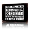 Aerospace Engineer Vintage Metal Wall Art Signs 8X12 In