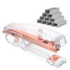 Aesthetic Clear Acrylic Office Desk Stapler w/ 1000 Staples, Rose Gold
