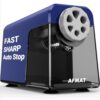AFMAT Electric Pencil Sharpener Heavy Duty, 6 Holes, Auto Stop Pencil Sharpener for Artists, Classroom Electric Sharpener for 6-11mm Colored Pencils, 7000 Sharpenings, Fast Sharpen, Save Pencils PSX1