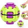 AFN Fidget Spinner Toy, Fidget Ball, Squishy Ball, Press to Spin Gear Sphere,Fidget Spinner Rotating Stress Ball Gift for Halloween Christmas Adults Child, Cool Gadgets Gift, Greenpurple