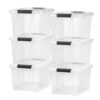 AFOLKMZ 13.5 Qt Stackable Plastic Storage Bins With Secure Latching Lids, Multipurpose Totes With Built-in Handles, 6 Pack(20qt-6pack)