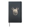 African Wild Dog Portrait Wildlife Safari Theme Hardcover Journal, Black