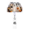 AFRITEE Halloween Badge Reel, Ghost Dog Retractable Badge Holder for Nurse