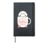 A Good Day Starts With Coffee And Bunny Morning Hardcover Journal, Black