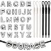 AhaBloom A-Z Large Hole Letter Beads with 6 Paracord Ropes DIY Bag Charms