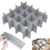 AHANDMAKER 16 Pack 5.12in Tall Drawer Divider Adjustable Drawer Organizer Plastic Drawer Dividers for Underwear Socks Clothes Dormitory Office Kitchen Bedroom Organization, Gray