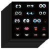 AHANDMAKER 20 Sheets Cute Cartoon Face Expression Holographic Stickers, Rainbow Eyes Nose Mouth Stickers Waterproof Vinyl Decals for Laptops Water Bottles Planners Scrapbooks Crafts Party Favors