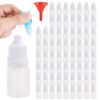 AHANDMAKER 300pcs 5ml Plastic Small Dropper Bottles White Empty Squeeze Bottles for Essential Oils Paint Liquids DIY Crafts Travel Storage Science Lab Refillable Containers