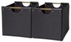 AHBNUDC 2 Pack Fabric Cube Storage Bins, 12.75 x 12.75 Inch Collapsible Storage Cubes, Black Woven Storage Organizer Baskets for Shelves, Closet, Bedroom, Office and Living Room