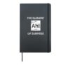Ah Element of Surprise Science Geek Nerd Pun Funny Chemistry Hardcover Journal, Black