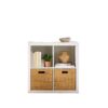 AHSYDVDF Textured White 4‑Cube Open Back Bookcase, Freestanding Cubby Bookshelf, MDF Particle Board Modular Storage Cabinet for Books Decor Home Office Playroom