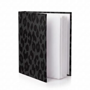 Aicese Black Cheetah Print Hardcover Photo Album 4x6 18 Pockets