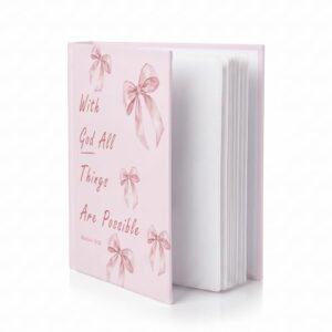 Aicese Pink Bow Christian Hardcover Photo Album 4x6 18 Pockets