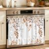 aimarisz Watercolor Leaf Oven Skirt Curtain, Fall Berry Plant Tie Top Tier Curtains Stove Dishwasher Skirt Small Window Drapes for Kitchen Bathroom Cafe 32"x24"