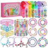 AIPRIDY Creative Beading Kit, Charm Bracelet Jewelry Making Kit for Kids, 18 Styles, 24 Pack Bracelet Wands,Classroom Prizes,Goodie Bags Stuffers, Ages 4+ (700, Pink)