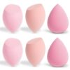 AiQInu Set of 6 Make Up Sponge, Makeup Sponge Set, Beauty Sponge for Liquid Foundation Powder, Foundation Puff Cosmetic Tool