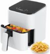 Air Fryer, 3.17-Quart Compact Air Fryer, Smart PP Touch Panel - Air Fry, Bake, Roast, Reheat, and More, 400°F Max Temperature with 5 Fine Adjustment, 800W Low Power, White