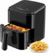 Air Fryer, 3.17-Quart Compact Air Fryer, Smart PP Touch Panel - Air Fry, Bake, Roast, Reheat, and More, 400°F Max Temperature with 5 Fine Adjustment, 800W Low Power, Black