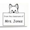 Akita Classroom Book Stamp, Duo Hand Mount, 1-5/8 Square