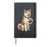 Akita Iced Coffee Lover Funny Dog Hardcover Journal, Black