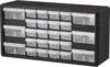 Akro-Mils 26-Drawer Plastic Storage Cabinet, 20"W x 6"D x 10"H, Black
