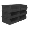 Akro-Mils 30235 AkroBins Plastic Storage Bins, 11"x11"x5", Black, 6-Pack