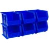 Akro-Mils 30239 AkroBins Plastic Storage Bins, 11"x8"x7", blue, 6-Pack