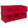 Akro-Mils 30260 AkroBins Plastic Storage Bins, 18"x11"x10", Red, 6-Pack