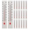 Alasum 50pcs Mini Glass Thermometer with Dual Scale On Paper Cardboard