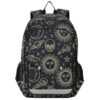 ALAZA Black Gold Sun Pattern School Backpacks for Girls Boys Kids Middle High Schoolbag Lightweight Bookbag Large Capacity Multiple Pockets Laptop Backpack for Women Men