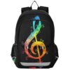 ALAZA Colorful Music Note School Backpacks for Girls Boys Kids Middle High Schoolbag Lightweight Bookbag Large Capacity Multiple Pockets Laptop Backpack for Women Men