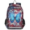 ALAZA Flag Phantom Butterfly School Backpacks for Girls Boys Kids Middle High Schoolbag Lightweight Bookbag Large Capacity Multiple Pockets Laptop Backpack for Women Men