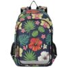ALAZA Hibiscus Flower School Backpacks for Girls Boys Kids Middle High Schoolbag Lightweight Bookbag Large Capacity Multiple Pockets Laptop Backpack for Women Men
