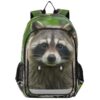 ALAZA Lovely Raccoon School Backpacks for Girls Boys Kids Middle High Schoolbag Lightweight Bookbag Large Capacity Multiple Pockets Laptop Backpack for Women Men