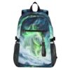 ALAZA White Bear Green Aura Backpack Travel Laptop Backpack Purse for Women Men Teens Girls School Bag College Bookbag Water Resistant Casual Daypack