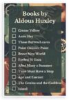 Aldous Huxley Books Checklist Literary Author 12"x18" US Made Poster