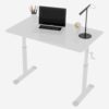 ALEVINE 23.6" x 39.4" White Wood Top, White Legs Adjustable Study Desk