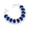 ALEXGEMS 925 Silver Plated Blue Tanzanite Gemstone Handmade Bracelet