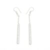 ALEXGEMS 925 Silver Plated Hammered Bar Stick Dangle Hook Earrings