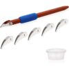 ALFYRCFT Pottery Carving Tools Set Clay Sculpting with Red Pear Wood Handle